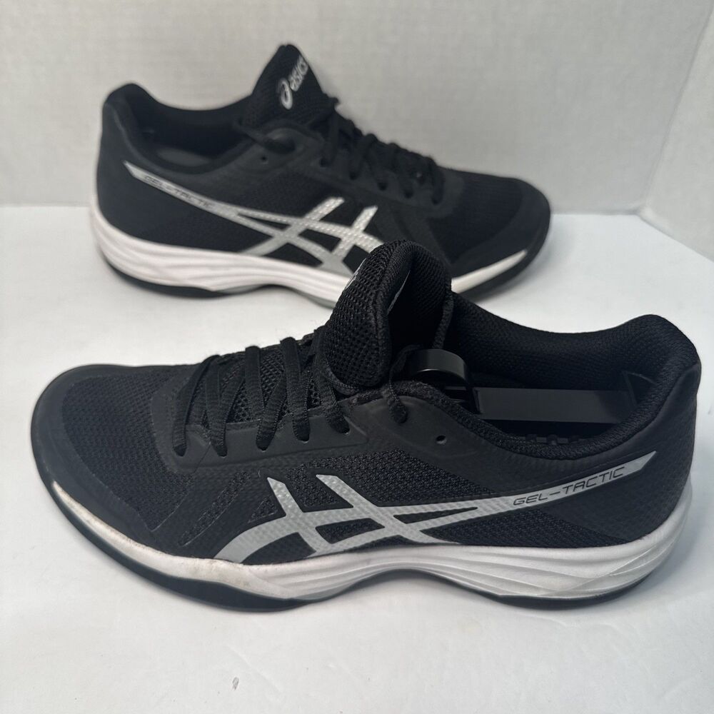 ASICS Gel Tactic Women’s 7.5 Black Silver Volleyball Court Shoes B752N